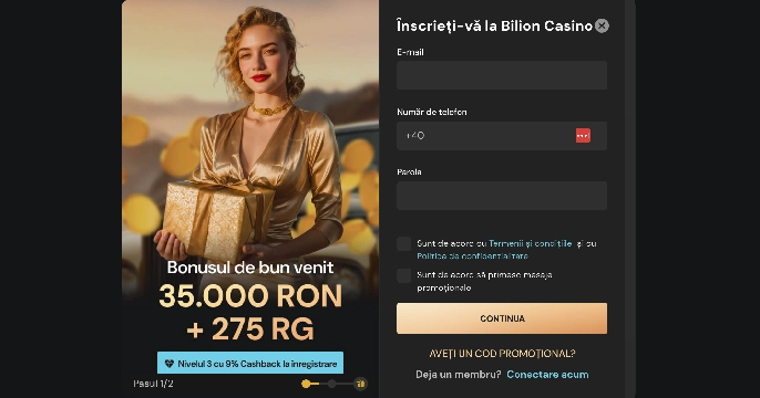 Bilion Casino sing up and login